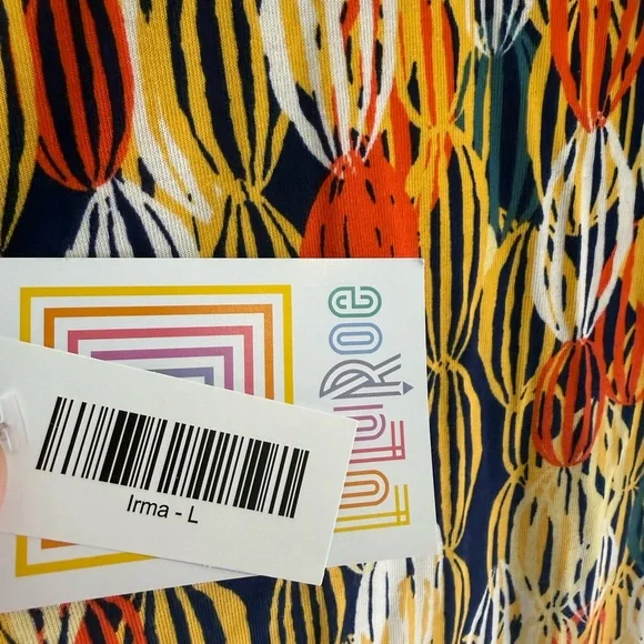 LuLaRoe Irma (Multicolor Abstract Tunic Top) - Picture 3 of 4